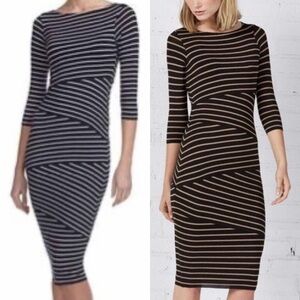 {Anthro} Bailey44 Navy stripe Dress